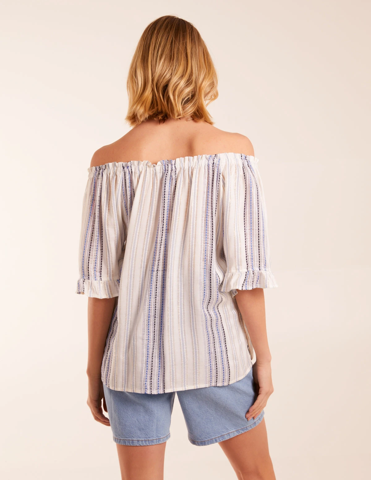 Bardot Top With Stripe 4 Bardot Top With Stripe - Image 4