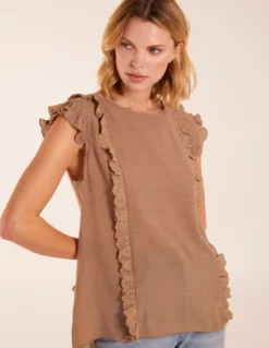 Button Back Frill Top