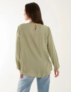 Embroidered Top -Deals Sleek Dresses Store BV245421 KHAKI 18648