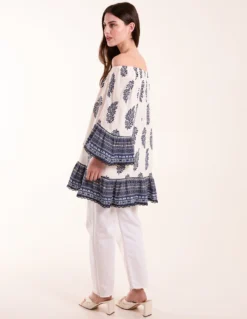 Mix Print Bardot With Tassel Dress -Deals Sleek Dresses Store BV245423002 128008