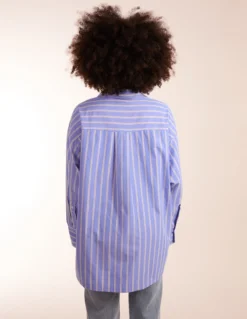 Oversized Pinstripe Shirt -Deals Sleek Dresses Store BV245451 blue 1104711771