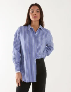 Contrast Cuff Oversized Shirt