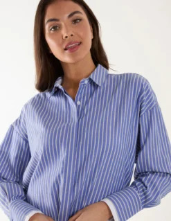 Contrast Cuff Oversized Shirt -Deals Sleek Dresses Store BV245452002 129622