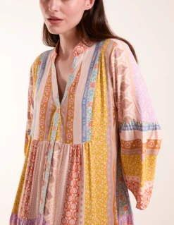 V Neck Smock Midi Dress -Deals Sleek Dresses Store BV245846001 131641