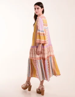 V Neck Smock Midi Dress -Deals Sleek Dresses Store BV245846001 131643