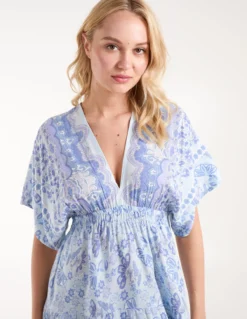 Angel Sleeve V Neck Tassel Back Maxi Dress 8 Angel Sleeve V Neck Tassel Back Maxi Dress -Deals Sleek Dresses Store BV245854002 BLUE63