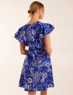 Frill Sleeve Wrap Belted Mini Dress -Deals Sleek Dresses Store BV245870002 131672