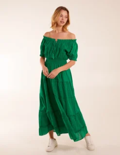 Milkmaid Broderie Tiered Maxi Dress -Deals Sleek Dresses Store BV245879023 132823