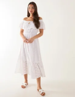 Bardot Beaded Broderie Dress -Deals Sleek Dresses Store BV245880 WHITE 19462