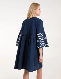 Embroidered Tunic Dress -Deals Sleek Dresses Store BV245897 NAVY 0980
