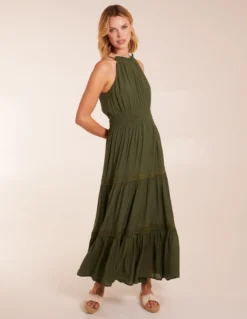Crochet Halter Maxi Tiered Dress -Deals Sleek Dresses Store BV245902056 130762