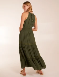 Crochet Halter Maxi Tiered Dress -Deals Sleek Dresses Store BV245902056 130763