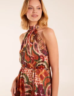 Halter Neck Tassel Detail Midi Dress -Deals Sleek Dresses Store BV245905116 131763