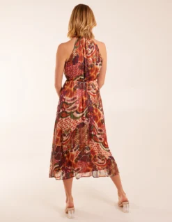 Halter Neck Tassel Detail Midi Dress -Deals Sleek Dresses Store BV245905116 131764