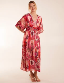 Embellished Neck V Front V Back Midi