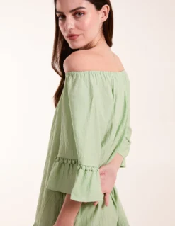 On Off Shoulder Tunic Dress -Deals Sleek Dresses Store BV245918 SAGE0917