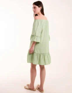 On Off Shoulder Tunic Dress -Deals Sleek Dresses Store BV245918 SAGE0928