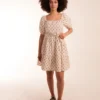 Dobby Spot Milkmaid Mini Dress