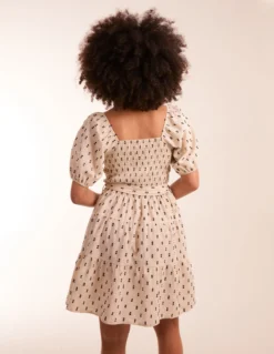Dobby Spot Milkmaid Mini Dress -Deals Sleek Dresses Store BV245924001 128770