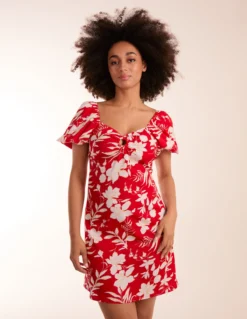 Ring Detail Milkmaid Mini Dress