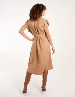 Button Front Midi Utility Shirt Dress -Deals Sleek Dresses Store BV245946084 134651