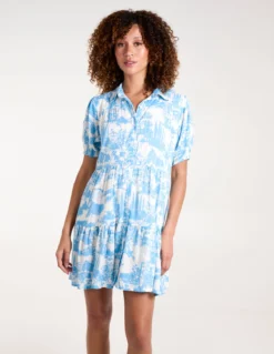 Mini Smock Shirt Dress -Deals Sleek Dresses Store BV245951 LIGHTBLUE 4897