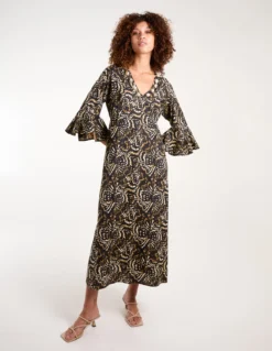 V Neck Shell Midi Dress