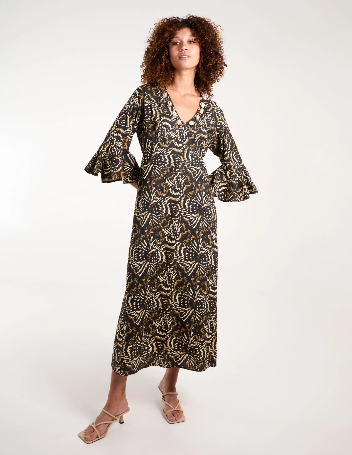 V Neck Shell Midi Dress 1 V Neck Shell Midi Dress