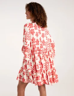 Tie Front Smock Dress -Deals Sleek Dresses Store BV245962 RED 5089