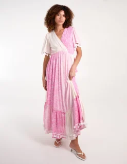 Wrap Front Tassel Maxi