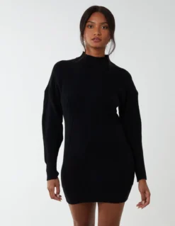 Diamond Print Detail Jumper Dress