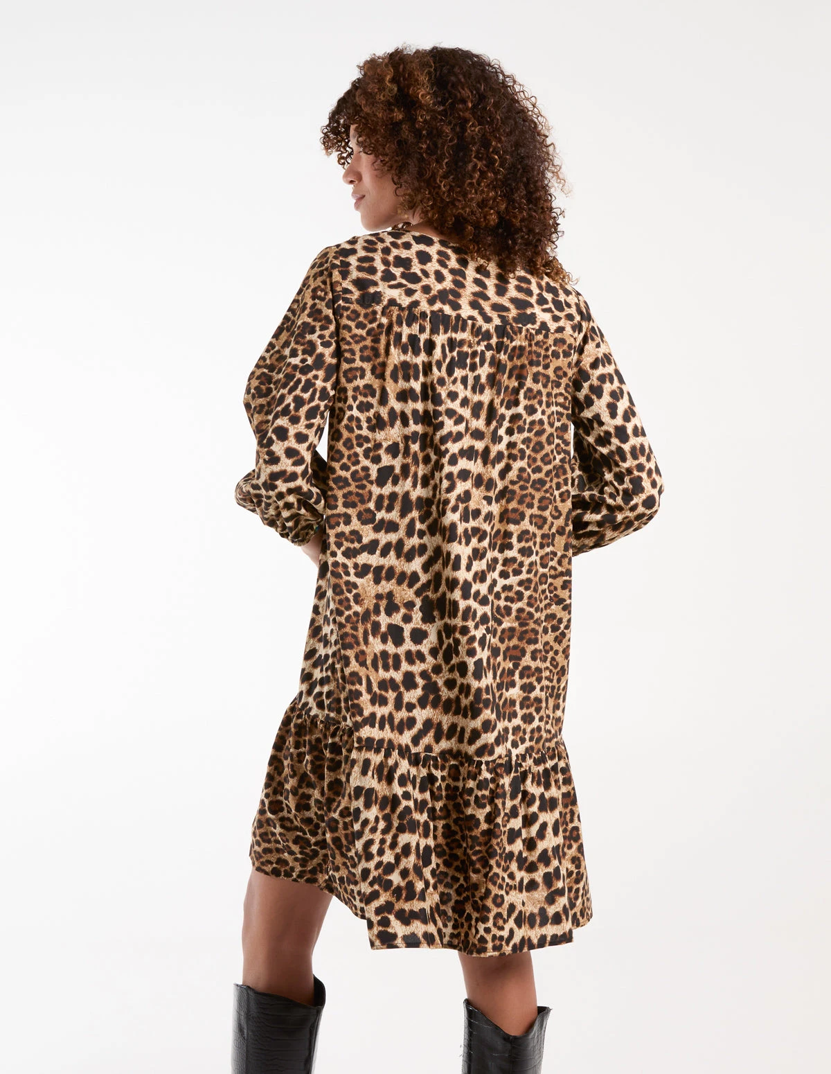 Shirred Front Tie Neck Smock Dress 4 Shirred Front Tie Neck Smock Dress - Image 4