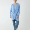 Twist Front Cotton Tunic With Side Pocket