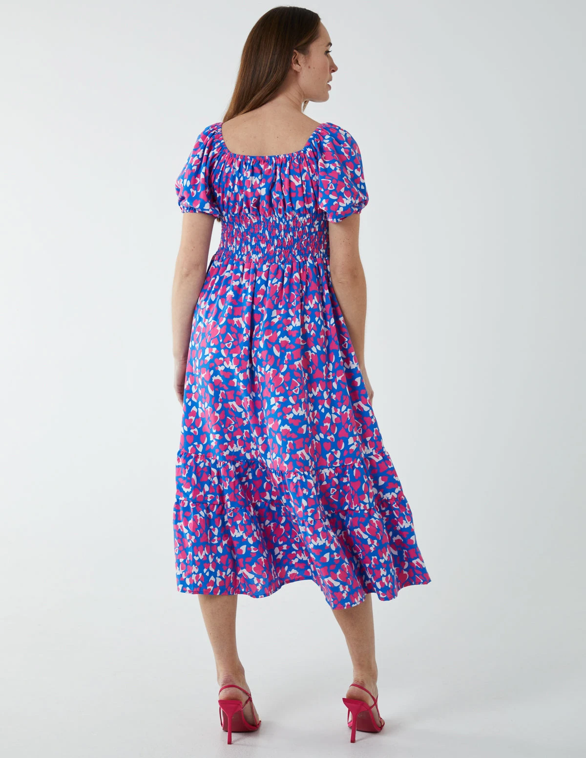 Abstract Heart Milkmaid Midi Dress 3 Abstract Heart Milkmaid Midi Dress - Image 3