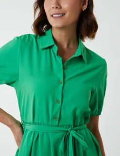 Belted Tiered Midi Dress -Deals Sleek Dresses Store BV2654 GREEN 2534