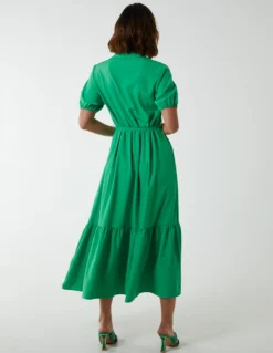 Belted Tiered Midi Dress -Deals Sleek Dresses Store BV2654 GREEN 2543