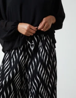 Pleated Abstract Wide Leg Trousers 6 Pleated Abstract Wide Leg Trousers -Deals Sleek Dresses Store BV2665003 95056