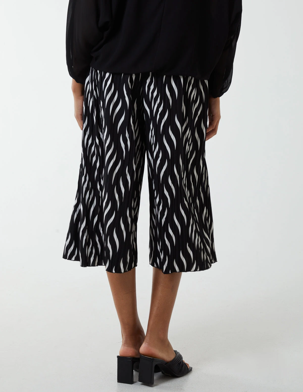 Pleated Abstract Wide Leg Trousers 4 Pleated Abstract Wide Leg Trousers - Image 4
