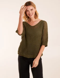 Crochet V Neck Top