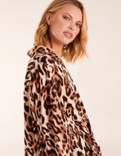 Leopard Print Blouse -Deals Sleek Dresses Store BV3059 STONE 0267