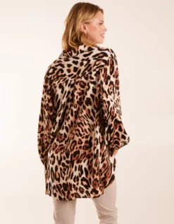 Leopard Print Blouse -Deals Sleek Dresses Store BV3059 STONE 0288