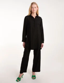 Striped Cosy Shirt Set -Deals Sleek Dresses Store BV3088 BLACK 0391