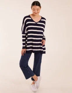 Striped V Neck Jumper -Deals Sleek Dresses Store BV3120143 127815