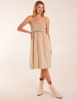Strap Midi Cami Dress Crochet