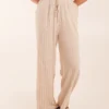 Stripe Wide Leg Linen Trousers