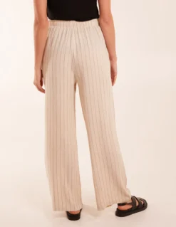 Stripe Wide Leg Linen Trousers -Deals Sleek Dresses Store BV3146001 130222