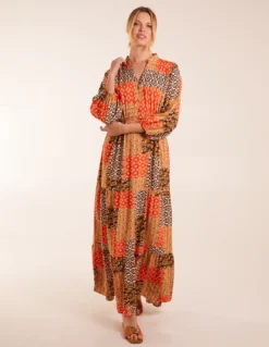 Abstract Pattern Maxi Dress -Deals Sleek Dresses Store BV3168011 129461