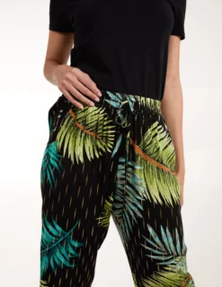 Palm Print Trousers -Deals Sleek Dresses Store BV3170003 130721
