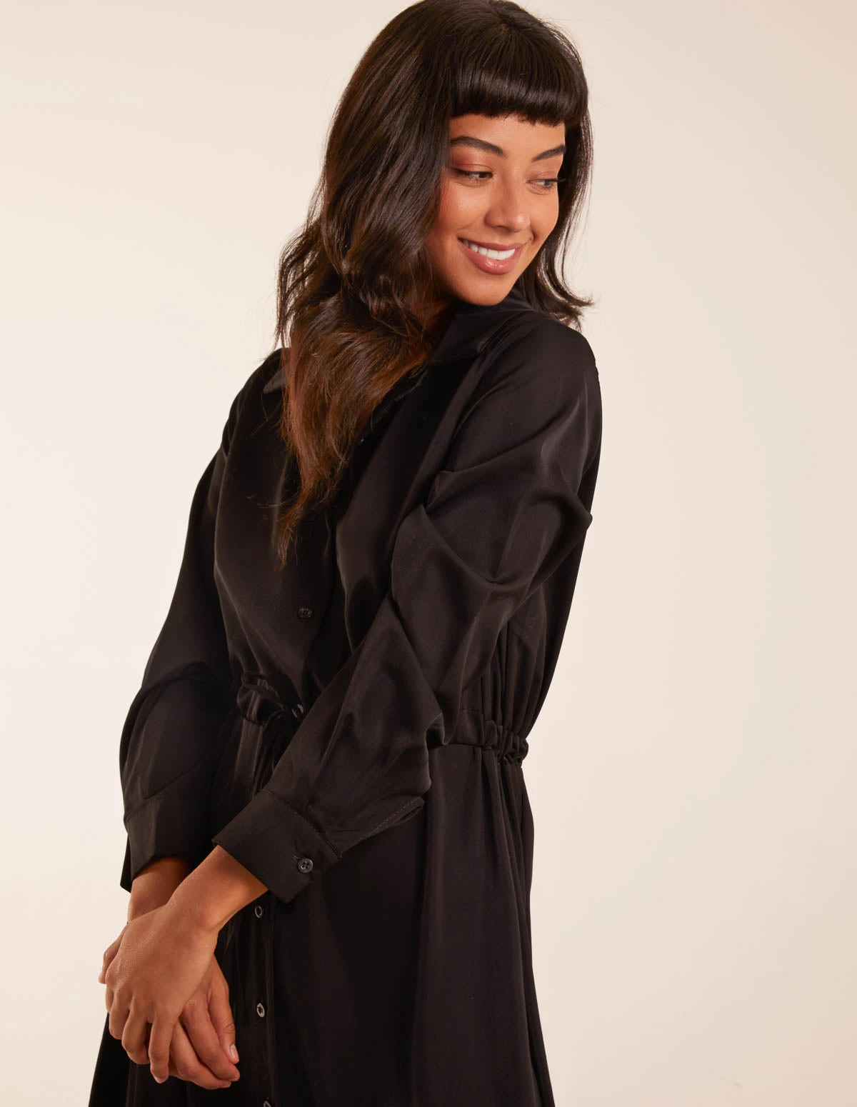 Drawstring Button Through Shirt Maxi Dress 2 Drawstring Button Through Shirt Maxi Dress - Image 2