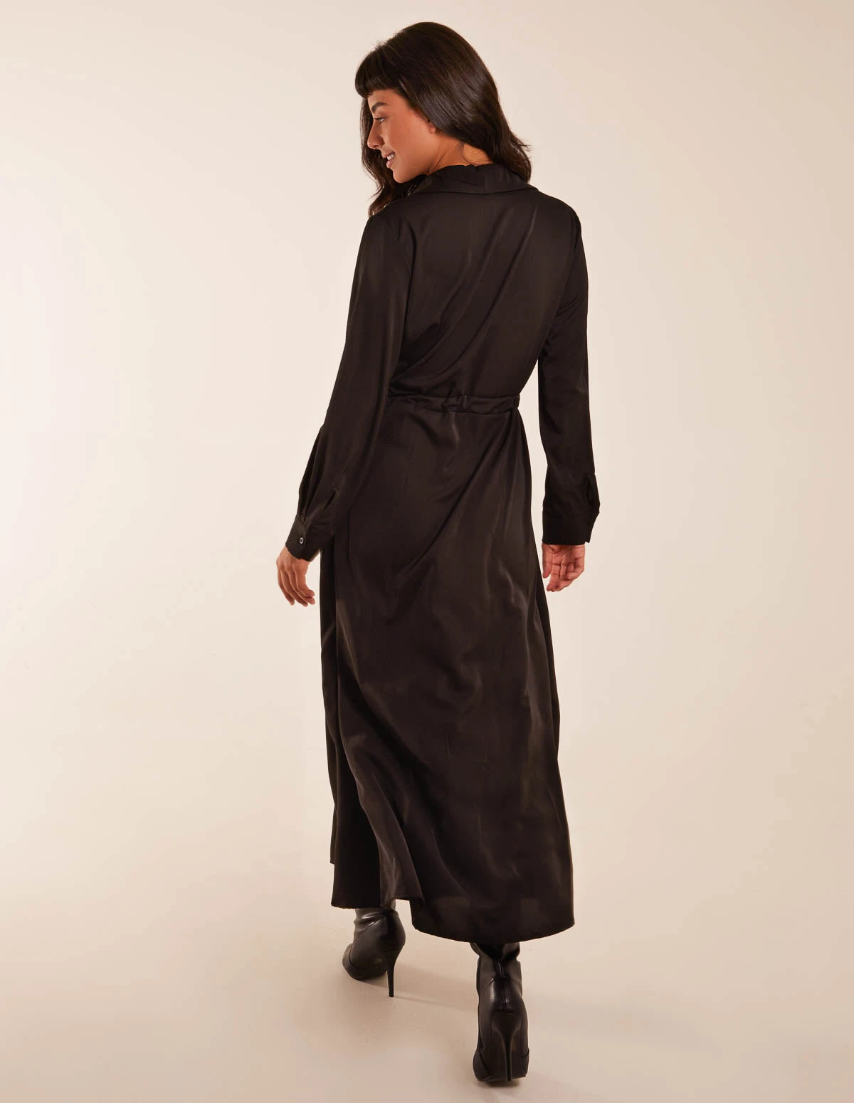 Drawstring Button Through Shirt Maxi Dress 4 Drawstring Button Through Shirt Maxi Dress - Image 4